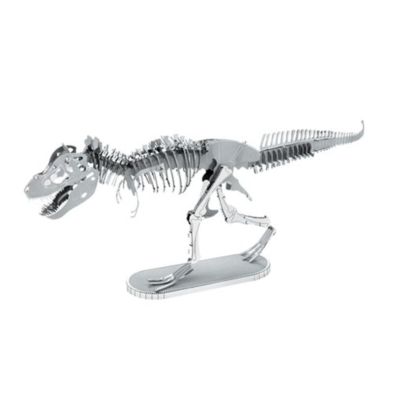 MetalEarth Dinosaurs: TYRANNOSURE REX SKELET, Metaal 3D-model met 2 vellen, op kaart 12x17cm, 14+ Modellen van dinosaurussen