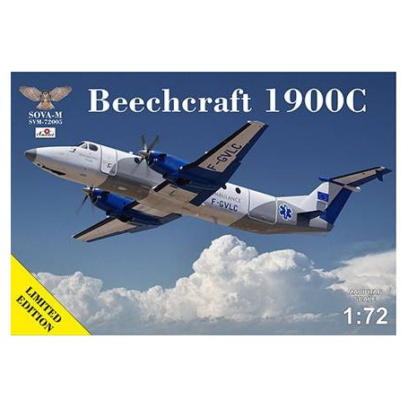 Beechcraft 1900C-1 Ambulance F-GVLC bevat foto-geëtst blad Modelvliegtuigen