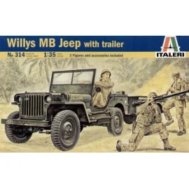 US Willy′s Jeep with Trailer Bouwmodell