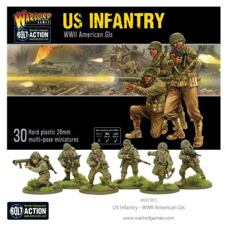 Amerikaanse infanterie Figuur spelletjes: uitbreidingen en dozen met figuren