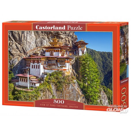 Gezicht op Paro Taktsang, Bhutan, puzzel van 500 stukjes 