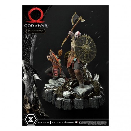 God of War Premium Masterline Series beeld Kratos en Atreus in de Valkyrie 72 cm Beeldjes