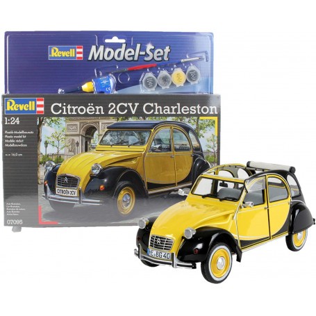Citroen 2CV Model Set - box containing the model, paints, brush and glue Bouwmodell