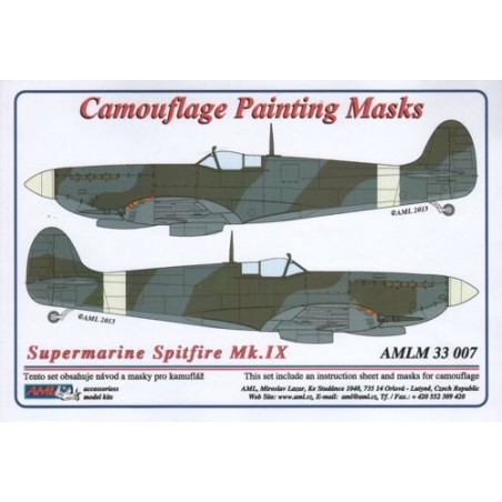 Supermarine Spitfire Mk.IXc camouflagepatroon verfmasker (ontworpen voor gebruik met Tamiya kits) 