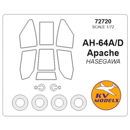 Boeing/Boeing/Hughes AH-64 Apache + wielen maskers (ontworpen voor gebruik met HASEGAWA kits) [AH-64, AH-64A] 