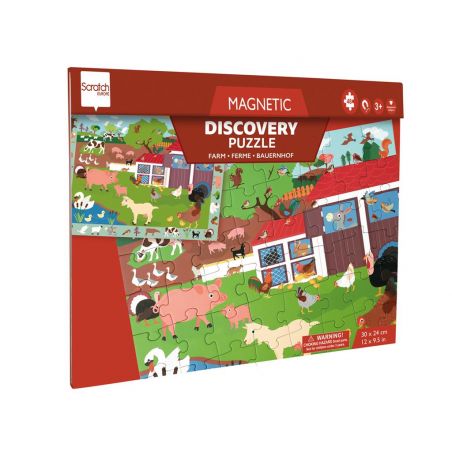 Magnetische kraspuzzel: ONTDEKKING - BOERDERIJ 48st Puzzels voor kinderen