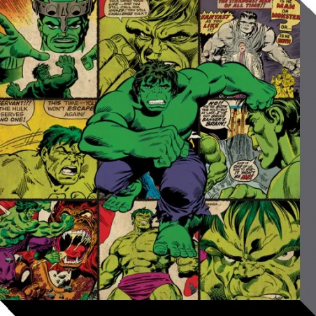 MARVEL COMICS - Canvas 40X40 '38mm' - Hulk-vierkanten 