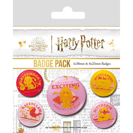 Harry Potter pack of 5 Witty Witchcraft badges 