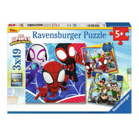Puzzel Spidey and his amazing friends jigsaw puzzle for children (3 x 49 pieces) 