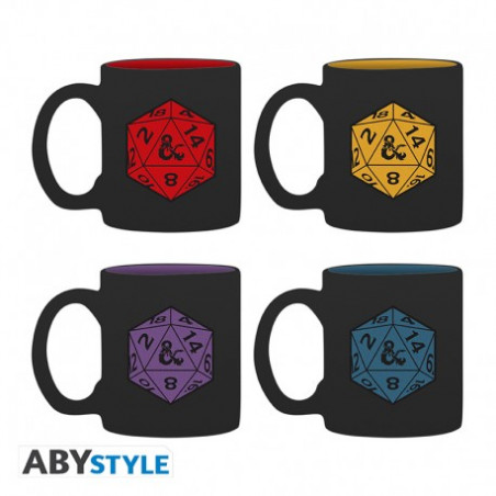 DUNGEONS AND DRAGONS - Set 4 espresso mugs - D20 
