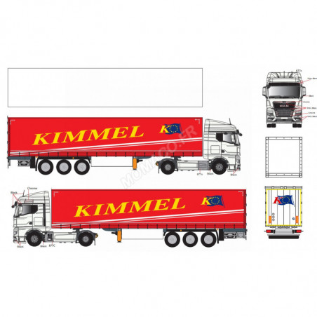 MAN TGX GM TAUTLINER "KIMMEL TRANSPORTS" Miniaturen vrachtwagens