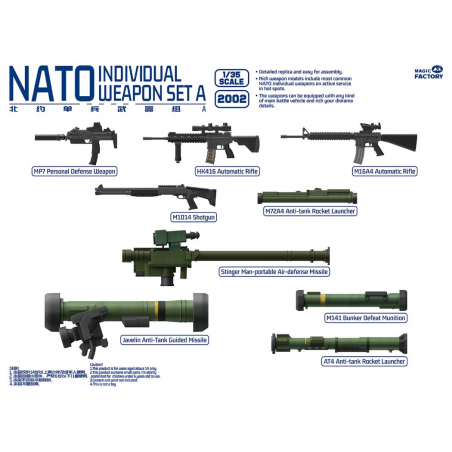 NATO Individual Weapon Set A(A kit include 2 pcs of each weapon)