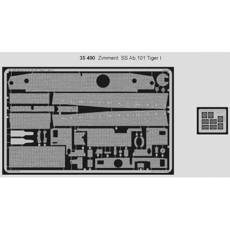 Zimmerit Tiger I/SS Ab 101 (toebehoren voor modelbouwsets van Tamiya kit TA35146) Supergedetailleerde kits voor 